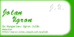 jolan ugron business card