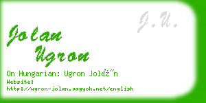 jolan ugron business card